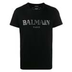Ficha técnica e caractérísticas do produto Balmain Camiseta com Logo Metalizado - Preto