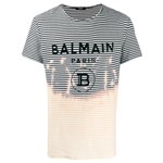 Ficha técnica e caractérísticas do produto Balmain Camiseta Listrada com Logo - Preto