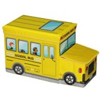 Ficha técnica e caractérísticas do produto Banco Organizador de Brinquedos - Ônibus Amarelo