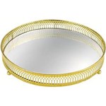 Ficha técnica e caractérísticas do produto Bandeja com Espelho Victorine 6546 28x28cm Dourado - Amarelo Ouro