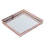 Ficha técnica e caractérísticas do produto Bandeja Quadrada Espelhada Decorativa Luxo Metal 17X17Cm Kv0134 - LARANJA