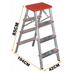 Ficha técnica e caractérísticas do produto Banqueta Escada em Alumínio com 4 Degraus Vermelha