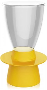 Ficha técnica e caractérísticas do produto Banqueta Tinn Assento Cristal Base Color Amarela - Im In