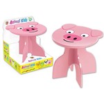Ficha técnica e caractérísticas do produto Banquinho Cadeira Infantil Animalkids Porquinho Pig Mdf