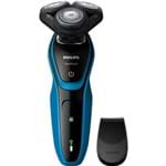 Ficha técnica e caractérísticas do produto Barbeador Aquatouch Philips S5050/04 Preto/Azul Bivolt