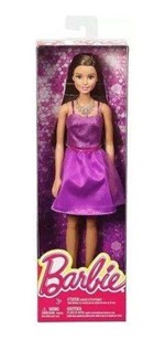 Ficha técnica e caractérísticas do produto Barbie Básica Glitter Vestido Roxo Tulê - Mattel