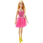 Ficha técnica e caractérísticas do produto Barbie Básica Glitz Vestido Rosa Tulê - Mattel