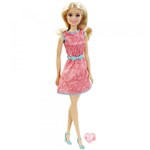 Ficha técnica e caractérísticas do produto Barbie Boneca Fashion Vestido Rosa - Mattel