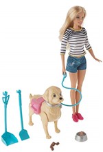 Ficha técnica e caractérísticas do produto Barbie Passeio com Cachorrinho Mattel Loira