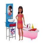 Ficha técnica e caractérísticas do produto Barbie Real Móvel com Boneca - Banheiro - Mattel
