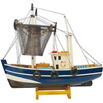 Ficha técnica e caractérísticas do produto Barco Pesqueiro Decorativo In0017 de Madeira - BTC