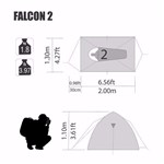 Ficha técnica e caractérísticas do produto Barraca Camping Iglu com Sobreteto Nautika Falcon 2 Pessoas