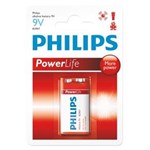 Ficha técnica e caractérísticas do produto Bateria Alcalina 9v Power Life 6lr61p1b/97 38193 - Philips