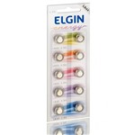 Ficha técnica e caractérísticas do produto Bateria Alcalina LR44 10 Unidades 82194 - Elgin - Elgin