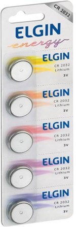 Ficha técnica e caractérísticas do produto Bateria de Litio Cr 2032 C/5 82193 - Elgin
