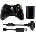 Ficha técnica e caractérísticas do produto Bateria para Controle Xbox 360 com Cabo e Carregador Preto Original