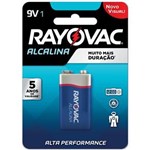 Ficha técnica e caractérísticas do produto Bateria Rayovac Alcalina 9 Volts com 01
