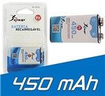 Ficha técnica e caractérísticas do produto Bateria Recarregavel 450Mah 9V Caixa com 10 Pecas Kp-Bt9v Kp-Bt9v Knup