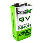 Ficha técnica e caractérísticas do produto Bateria Recarregavel 9V 280mAh NiMh - Flex