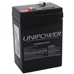 Bateria Selada VRLA, 6V, 4.5 Ah F187 UP645 Linha SEG Unipower