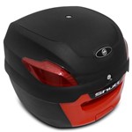Ficha técnica e caractérísticas do produto Baú Bauleto Moto 41 Litros Shutt Universal Preto e Vermelho Bagageiro Chave Base Fixação Refletres