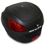 Ficha técnica e caractérísticas do produto Baú Bauleto Moto 29 Litros Shutt Universal Preto Bagageiro Com Chave Base de Fixação Refletores