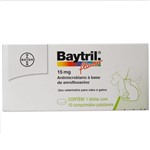 Ficha técnica e caractérísticas do produto BAYTRIL COMPRIMIDO 15mg Bayer Val. Ago/20