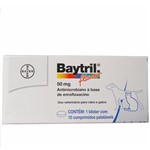 Ficha técnica e caractérísticas do produto BAYTRIL COMPRIMIDO 50mg com 10 Comp - Bayer