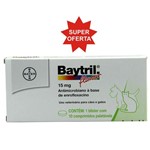 Ficha técnica e caractérísticas do produto Baytril Flavour 15 Mg 10 Comprimidos Antibiotico Bayer