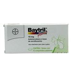 Ficha técnica e caractérísticas do produto Baytril Flavour 15mg 10 Comp - Bayer (Antibiótico Cães e Gatos)