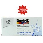 Ficha técnica e caractérísticas do produto Baytril Flavour 50 Mg 10 Comprimidos Antibiotico Bayer