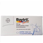 Ficha técnica e caractérísticas do produto Baytril Flavour 50 Mg 10 Comprimidos