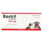 Ficha técnica e caractérísticas do produto Baytril Flavour 50mg para Cães e Gatos Uso Veterinário com 10 Comprimidos