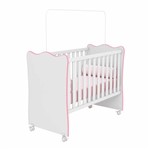 Ficha técnica e caractérísticas do produto Berço Doce Sonho Quarto Infantil Bebê Rosa / Branco - Qmovi