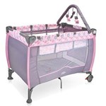 Ficha técnica e caractérísticas do produto Berço Plus Portátil com Trocador Baby Style Mobile Flores - Rosa