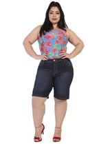 Ficha técnica e caractérísticas do produto Bermuda Jeans Feminina Plus Size 263778 - Sawary