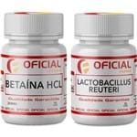 Ficha técnica e caractérísticas do produto Betaína Hcl 300mg 90 Caps + Lactobacillus Reuteri 30 Caps
