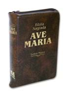 Ficha técnica e caractérísticas do produto Bíblia Ave Maria - Letra Maior Marrom - Zíper