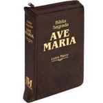 Ficha técnica e caractérísticas do produto Bíblia Ave Maria Letra Maior Zíper - Marrom