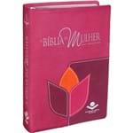 Ficha técnica e caractérísticas do produto Bíblia de Estudo da Mulher Leitura Devocional Rc - Luxo Flor Pink Média