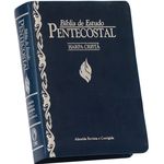 Ficha técnica e caractérísticas do produto Bíblia de Estudo Pentecostal Harpa Cristã - Azul - Pequena
