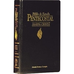 Bíblia de Estudo Pentecostal Média - Com Harpa Luxo Preta