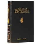 Ficha técnica e caractérísticas do produto Bíblia de estudo pentecostal preta luxo média