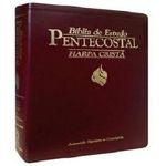 Ficha técnica e caractérísticas do produto Biblia Estudo Pentecostal Luxo Com Harpa Crista - Capa Vinho