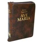Ficha técnica e caractérísticas do produto Bíblia Sagrada Ave Maria - Bolso - Capa Zíper Marrom 2177