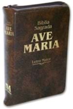 Ficha técnica e caractérísticas do produto Biblia Sagrada Ave Maria - Letra Maior - Marrom Ziper - Ave Maria