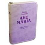Ficha técnica e caractérísticas do produto Biblia Sagrada Ave Maria - Letra Maior - Strike Rosa Ziper - Ave Maria
