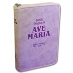 Bíblia Sagrada Ave-Maria - Letra Maior - Strike Rosa Zíper