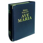 Ficha técnica e caractérísticas do produto Biblia Sagrada Capanga Azul Media - Ave Maria