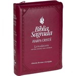 Bíblia Sagrada com Harpa Capa Zíper e Letra Gigante Índice e Letras Vermelhas - Editora Sbb